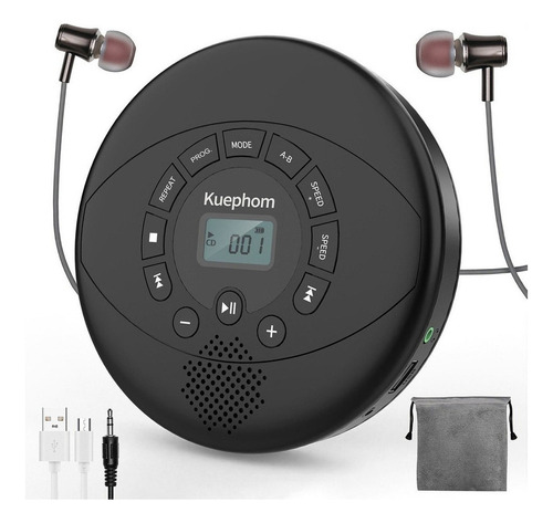 Reproductor De Cd Recargable Lazhu Kuephom Con Altavoz Usb