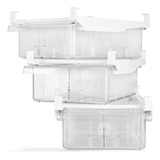 Set De 3 Organizadores De Alimentos Para Refrigerador Y Cocina Color Blanco