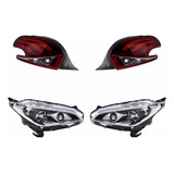 Set Calaveras C/leds + Faros Depo Peugeot 208 2016-2020