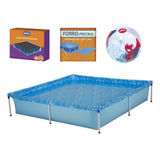 Kit Piscina Infantil Mor 1500l + Capa, Forro E Bola Inflável