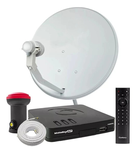 Kit Receptor Midia Box Hd Century B7 + Antena Completa