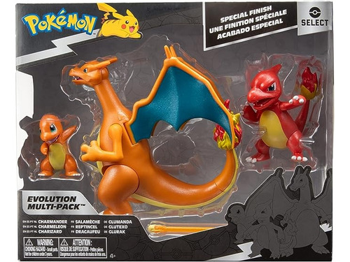 Pokemon Select Evolution - Paquete De 3 Figuras Charmander D