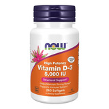 Now Vitamin D-3 5.000ui - Suporte Essencial Para Ossos & Sistema Imunológico - 240 Softgels