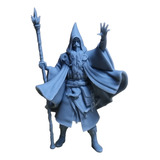 Miniatura D&d - Impresion 3d Resina - Mago Hechicero Brujo