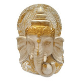 Ganesha Busto Cabeça Dourado Grande Deus Hindu Decoração 