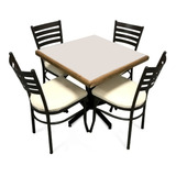 Juego De Comedor Itluam Muebles Itluam Muebles Comedor Estándar Italia Emboquillado Comemb Color Blanco Con 4 Sillas Mesa De 75cm De Largo Máximo X 75cm De Ancho X 72cm De Alto