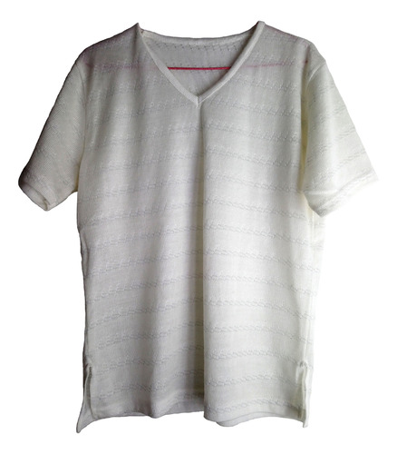 Remera Blanca De Hilo C/brillos T53 Vintage (con Detalle)