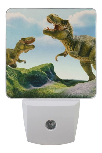 Lámpara De Noche Led Enchufable, Impresión De Dinosaurio Con