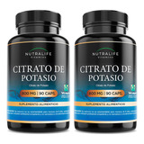 Pack Citrato De Potasio 800mg Puro Lf 180 Caps 2x90 C/ Sabor Natural / 2 Frascos / 800mg