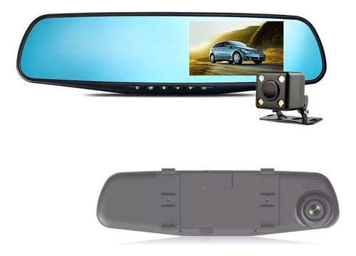 Camara Frontal Hd Auto Espejo Retrovisor Con Camara Trasera Grabacion Video Cable Para Instalacion