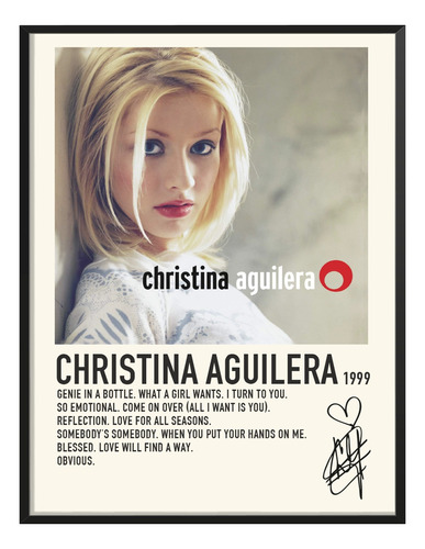 Cuadro Cristina Aguilera Álbum Music Tracklist Exitos