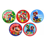 Stickers Etiqueta Personalizada Candy Cumples Mario Bross