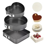 Set 3 Moldes Variados Repostería Queque Tortas Antiadherente