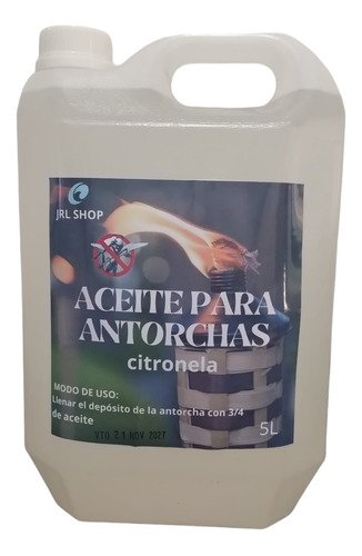 Aceite Para Antorchas 5lts Citronela Repelente De Mosquitos