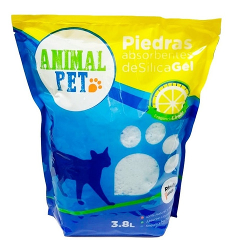 Piedras Sanitarias Silica Gel Limon Animal Pet X 3.8 Lts