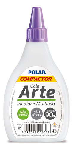 Cola Para Artesanato Polar Arte 90g Cor Branco