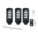 Pack X3 Focos Luminaria De Calle Solar 120w Con Soporte