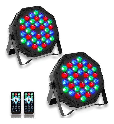 2 Pack Cañón Led 36x1 Luces Audio Rítmico Multicolor Fiestas