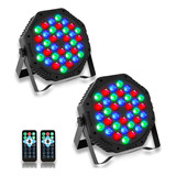 2 Pack Cañón Led 36x1 Luces Audio Rítmico Multicolor Fiestas