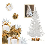 Árvore De Natal Pinheiro Branca Luxo 1,20 Altura 120 Galhos