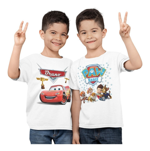 2 Playeras Infantil  Personalizada Cualquier Tema