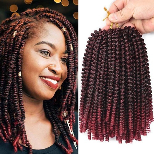 Spring Twist Crochet Trenzado Cabello 8 Pulgadas Bomb Twist