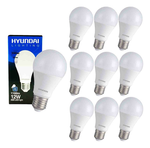 Pack 10 X Ampolletas Led 12w E27 Sec - Hyundai