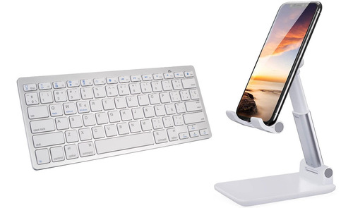 Teclado Bluetooth + Soporte Compatibles iPad Ios Android Win