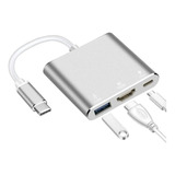 Adaptador Hub 3 En 1 Usb Tipo C A Usb C Hdmi Usb 3.0 4k 