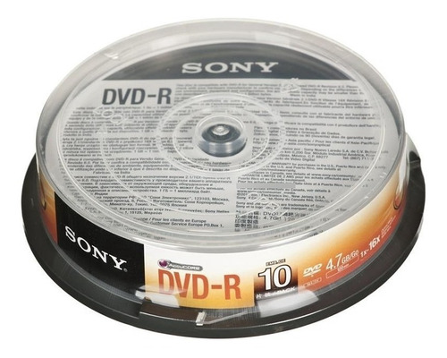 Sony Dvd-r Grabab 4.7gb 16x Cake 10unid 10dmr47cake Ecoffice