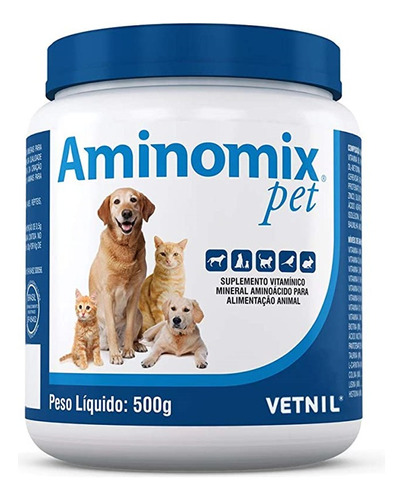 Suplemento Para Cães E Gatos Aminomix Pet 500g - Vetnil