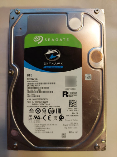 Disco Rigido Seagate 8tb 3.5 Skyhawk Ai Survelliance 6gb/s  