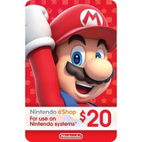 Tarjeta Nintendo Eshop 20 Dólares Estados Unidos Usa
