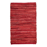 Alfombra Ambiente Costado De Cama Cuero Rojo 60 X 90 Cm