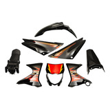 Kit De Plasticos Completo Yamaha Xtz125 Negro/rojo Mtc