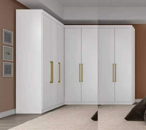 Jogo De Quarto Closet Casal Armário Modulado Encanto 4 Peças