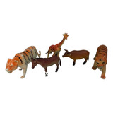 Brinquedos 2tigres Girafa Boi Cavalo 5 Animais Coleção (184)
