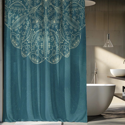 Cortina De Ducha Extra Larga Para Baño Con Techo Alto