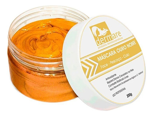 Máscara Tratamento Facial Ouro Nobre Amarela 200g Dermare