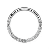 Clicker De Titanio 16g Argolla Septum Piercing Con Zirconias