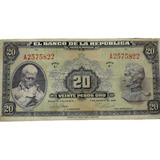 Billete Colombiano De 20 Pesos De 1947 