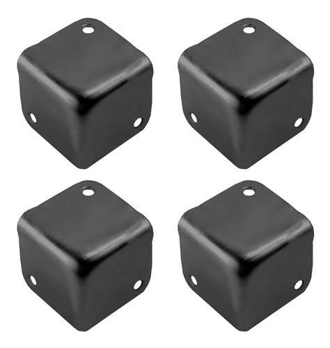 Set X4 Esquineros Metalicos Planos 3 Puntas 38x38 Mm Negro