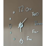 Exclusivo Reloj De Pared 3d Plateado Decorativo 
