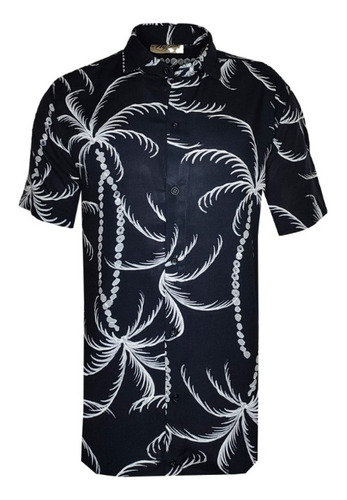 Camisa Manga Corta De Fibrana Hawaiana Flowers-import Style