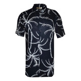 Camisa Manga Corta De Fibrana Hawaiana Flowers-import Style