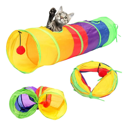 Túnel Para Gatos Brinquedo Pet Labirinto Interativo Dobrável