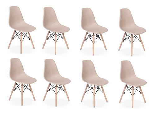 Cadeira Jantar Charles Eames Eiffel Elidy, 8 Unidades 