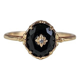 Anillo Onix Negro Para Mujer Anillo Oro Anillo Unico P