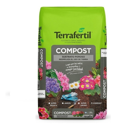 Compost Organico 20lt Abono Mejorador De Suelo Terrafertil