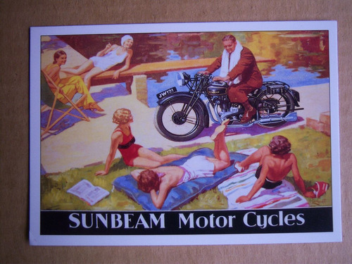 Sunbeam Motor Cycles . Robert Opie . Post Card . Motorcycle